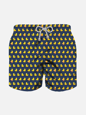 Badeshorts für Jungen aus leichtem Stoff mit Entenmuster