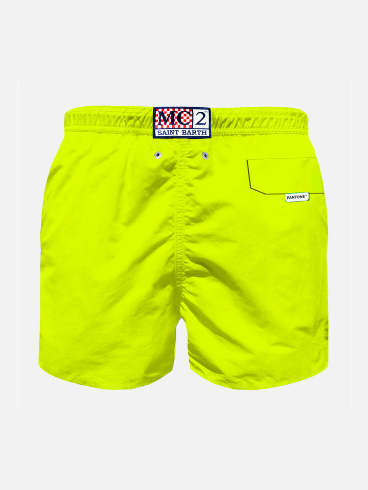 Fluo yellow light fabric boy swim shorts | Pantone® Special Edition - MC2 Saint Barth
