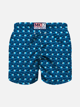 Jellyfish print light fabric boy swim shorts - MC2 Saint Barth