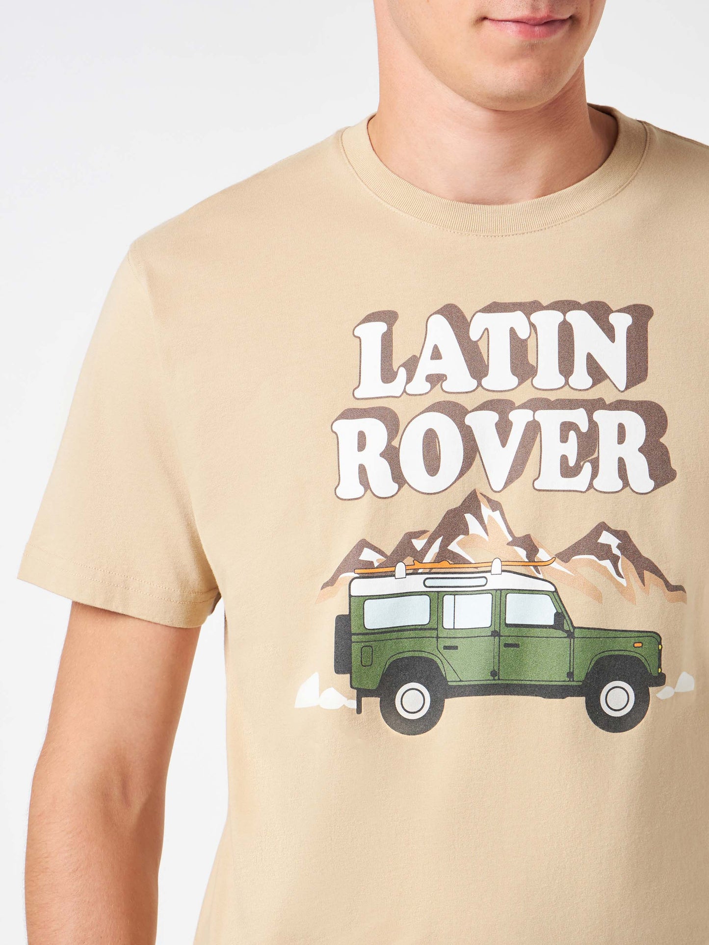 Man heavy cotton t-shirt with Latin Rover print - MC2 Saint Barth