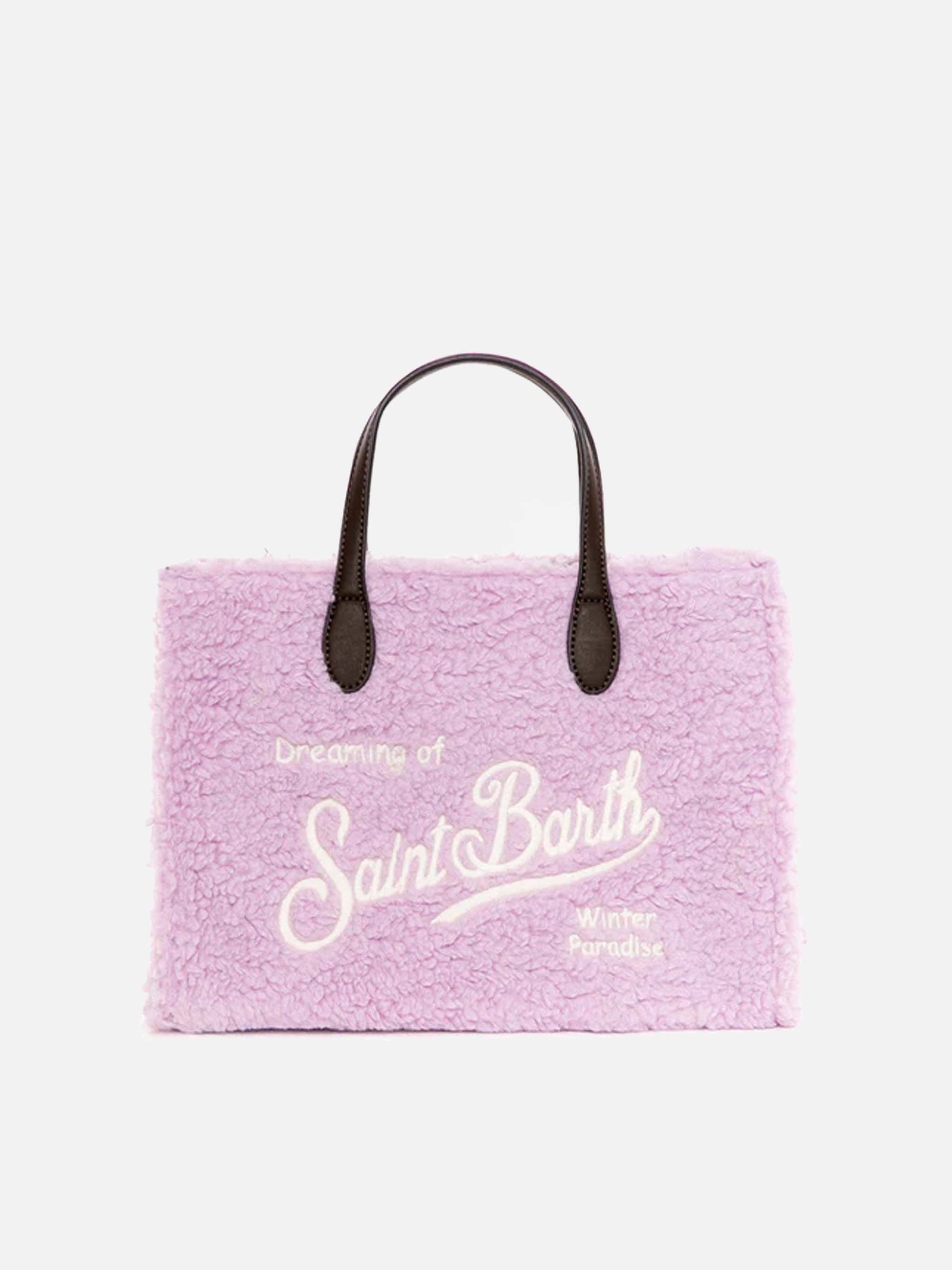 Lilac sherpa fabric Vivian handbag - MC2 Saint Barth