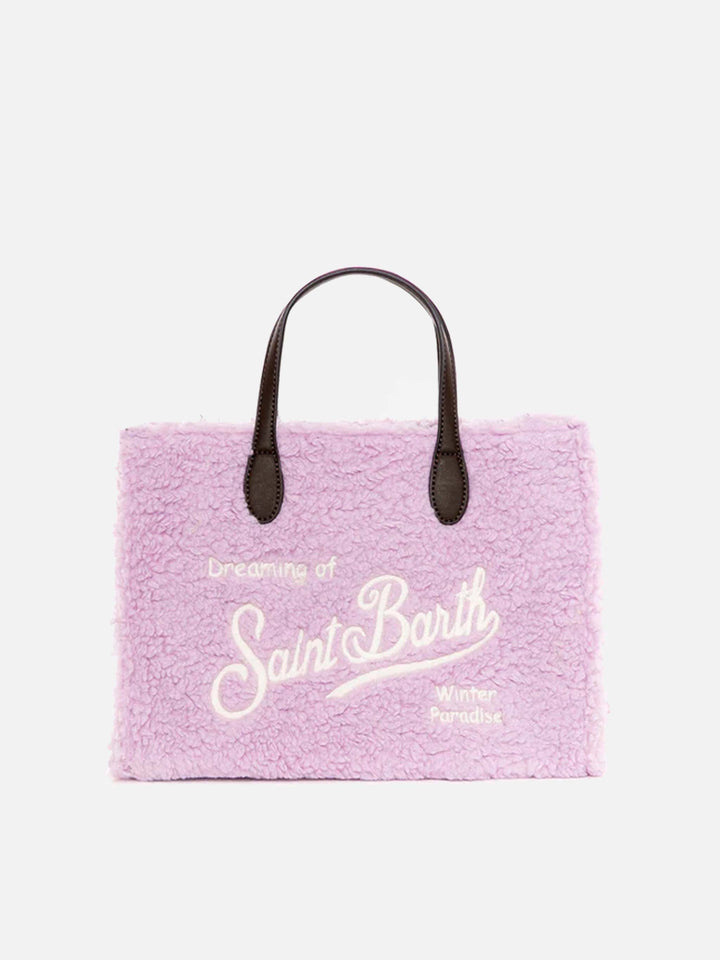 Lilac sherpa fabric Vivian handbag - MC2 Saint Barth