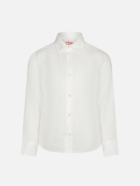 White linen kid shirt Agnes - MC2 Saint Barth