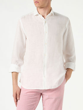 Man white linen Pamplona shirt - MC2 Saint Barth