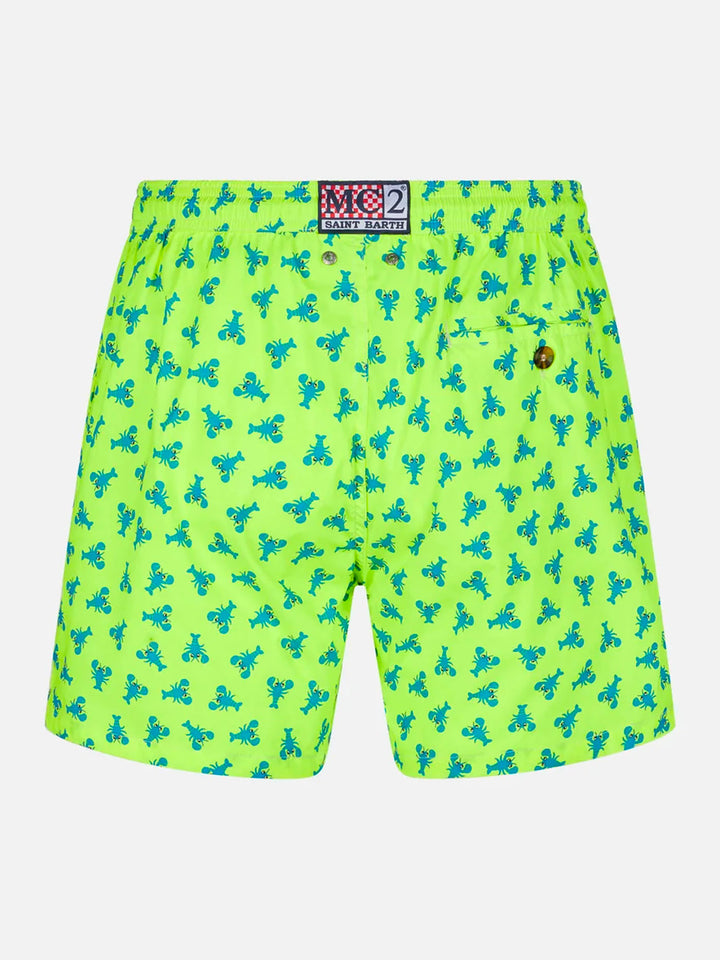 Man light fabric comfort swim shorts with lobster print - MC2 Saint Barth