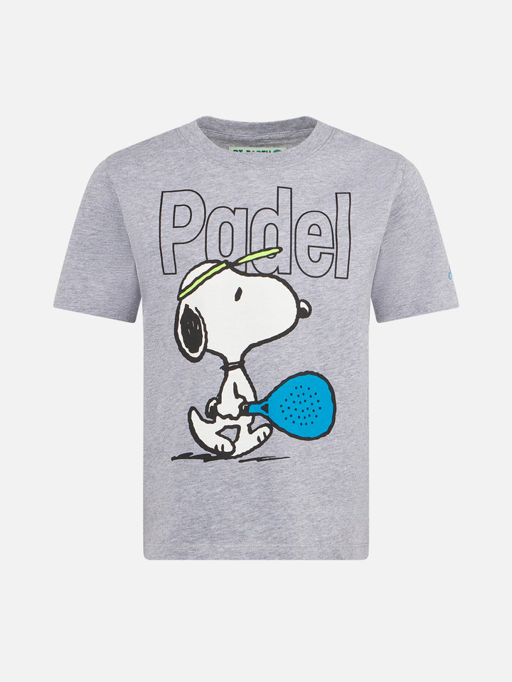 Boy heavy cotton t-shirt with Snoopy padel lover print | SNOOPY PEANUTS™ SPECIAL EDITION - MC2 Saint Barth