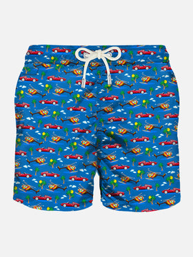 Light fabric man swim shorts cars print - MC2 Saint Barth