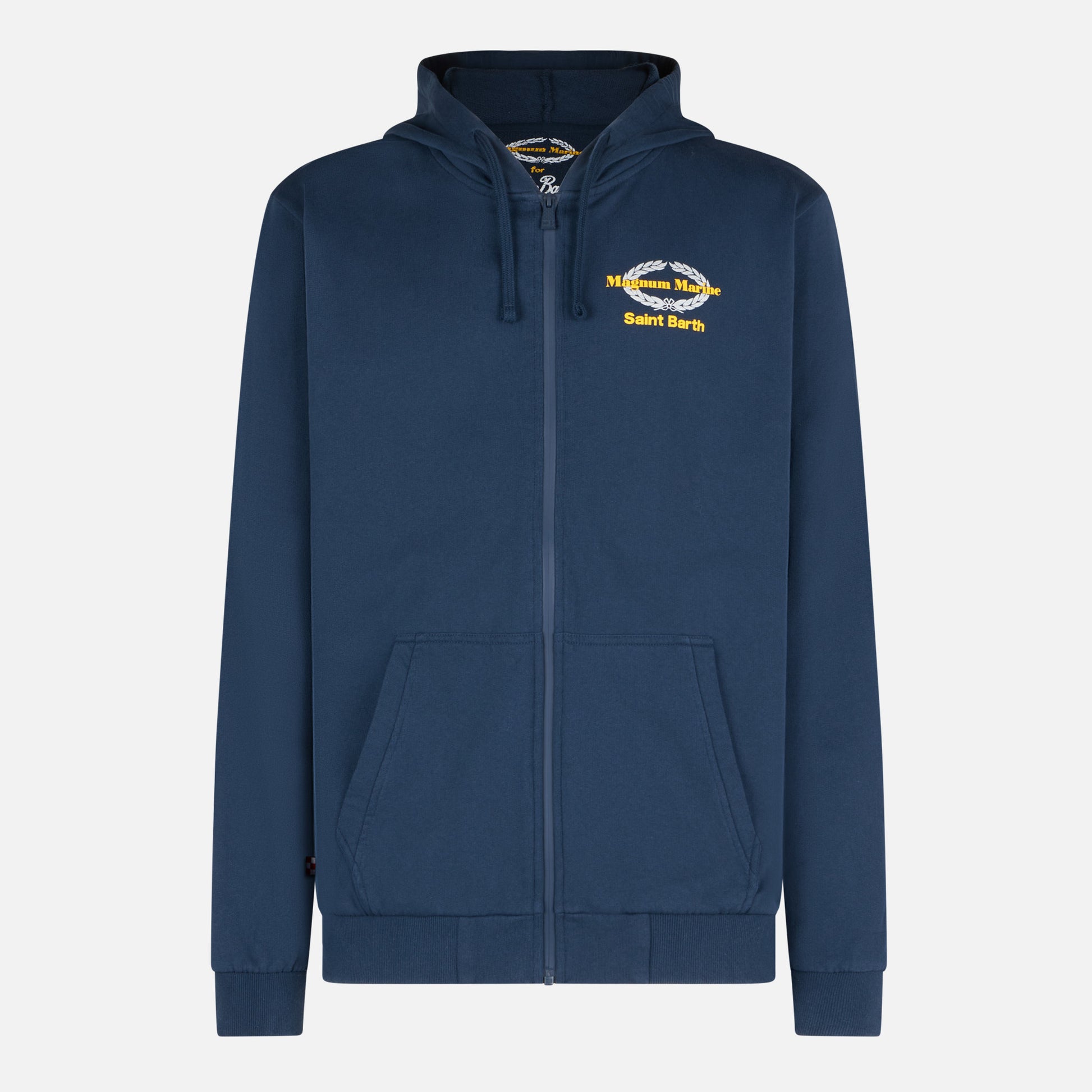 Blue cotton hoodie with Magnum Marine Saint Barth embroidery | MAGNUM MARINE SPECIAL EDITION - MC2 Saint Barth