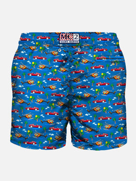 Light fabric man swim shorts cars print - MC2 Saint Barth