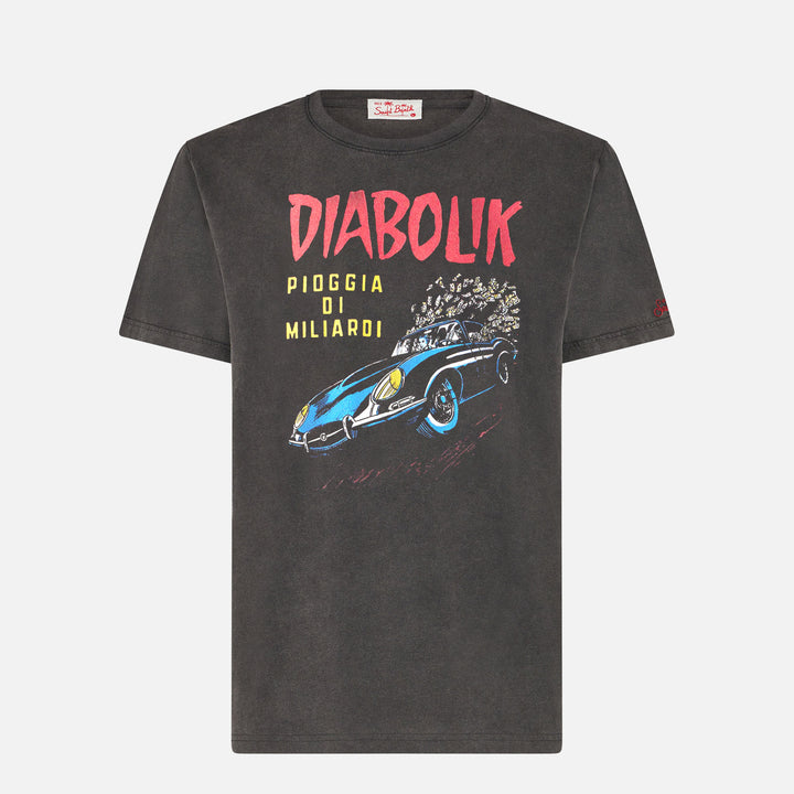 Man cotton vintage treatment t-shirt with Diabolik car and money printed | DIABOLIK SPECIAL EDITION - MC2 Saint Barth