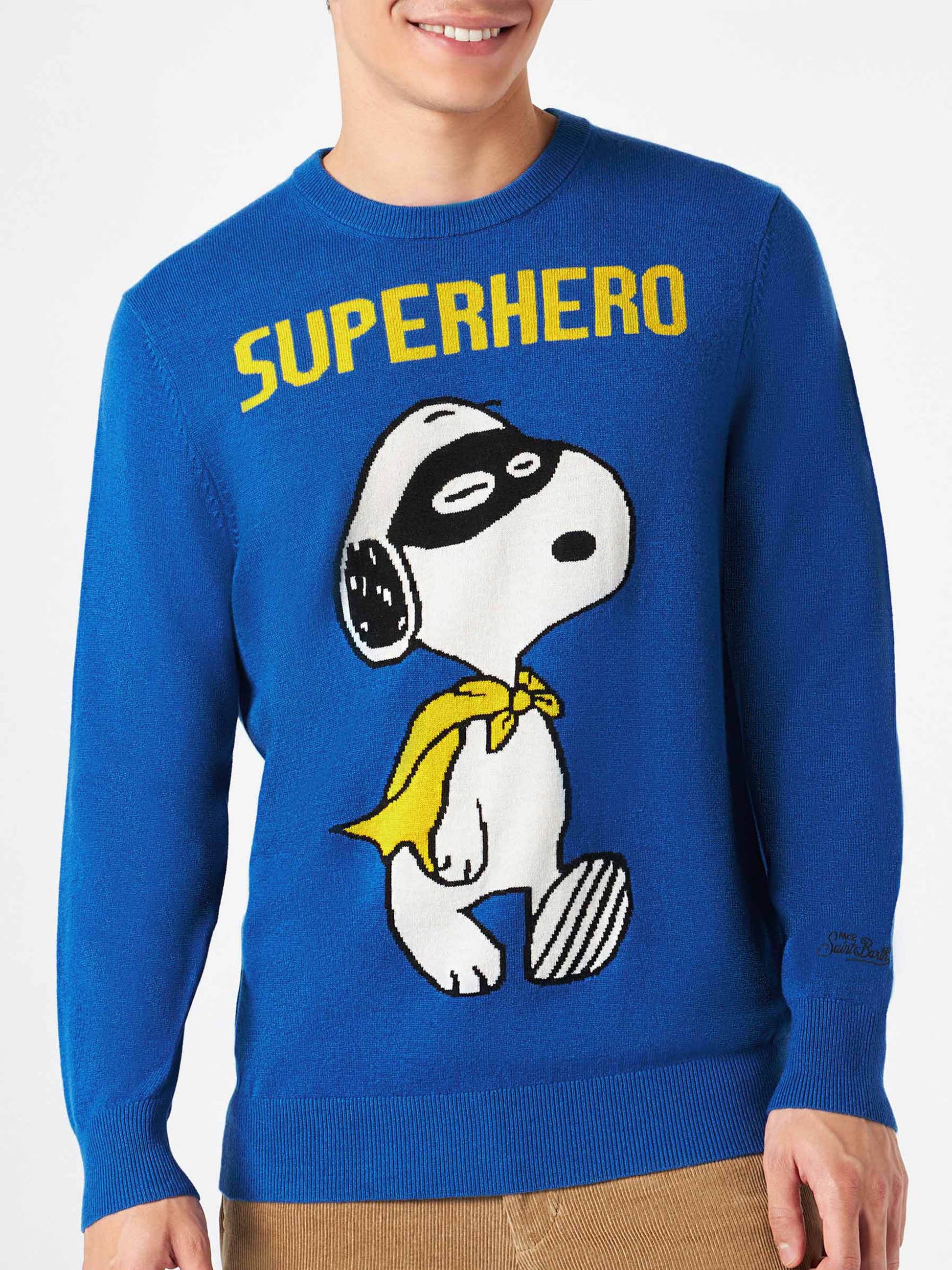 Man lightweight sweater with Snoopy jacquard | SNOOPY PEANUTS™ SPECIAL EDITION - MC2 Saint Barth