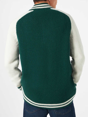 Green knit bomber college style Benjamin