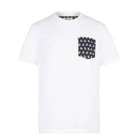 Man cotton t-shirt with printed pocket