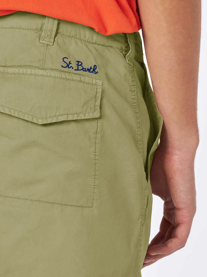 Man military green bermuda with side pockets - MC2 Saint Barth