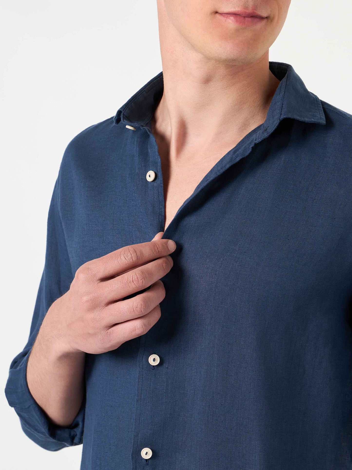Navy blue linen shirt Pamplona