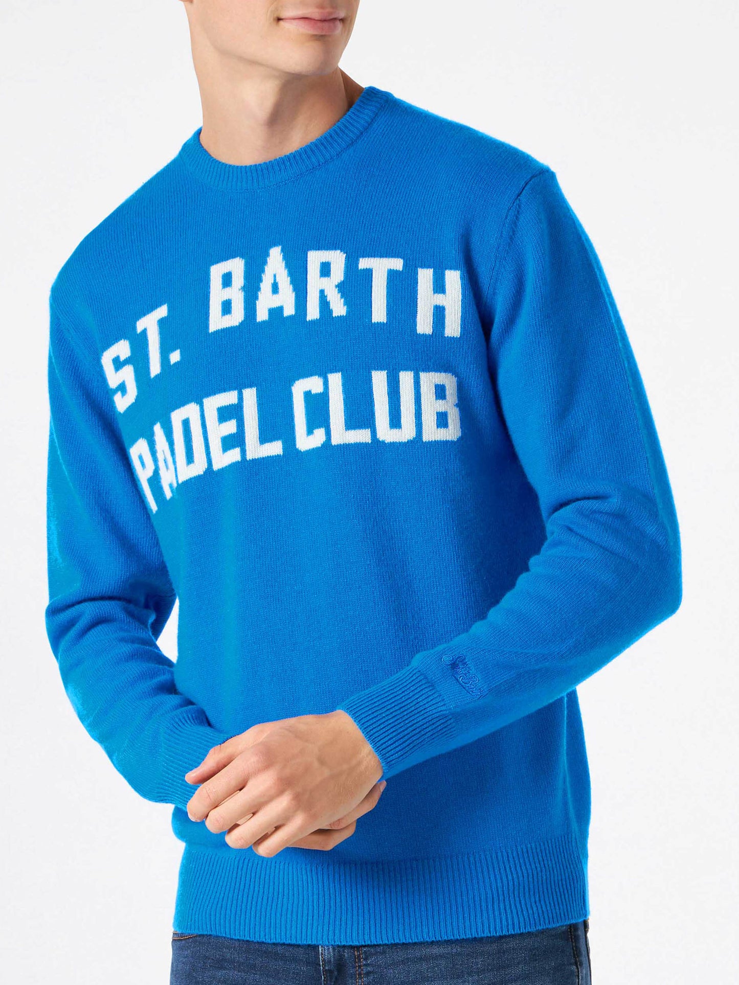 Man sweater with St. Barth Padel Club lettering - MC2 Saint Barth