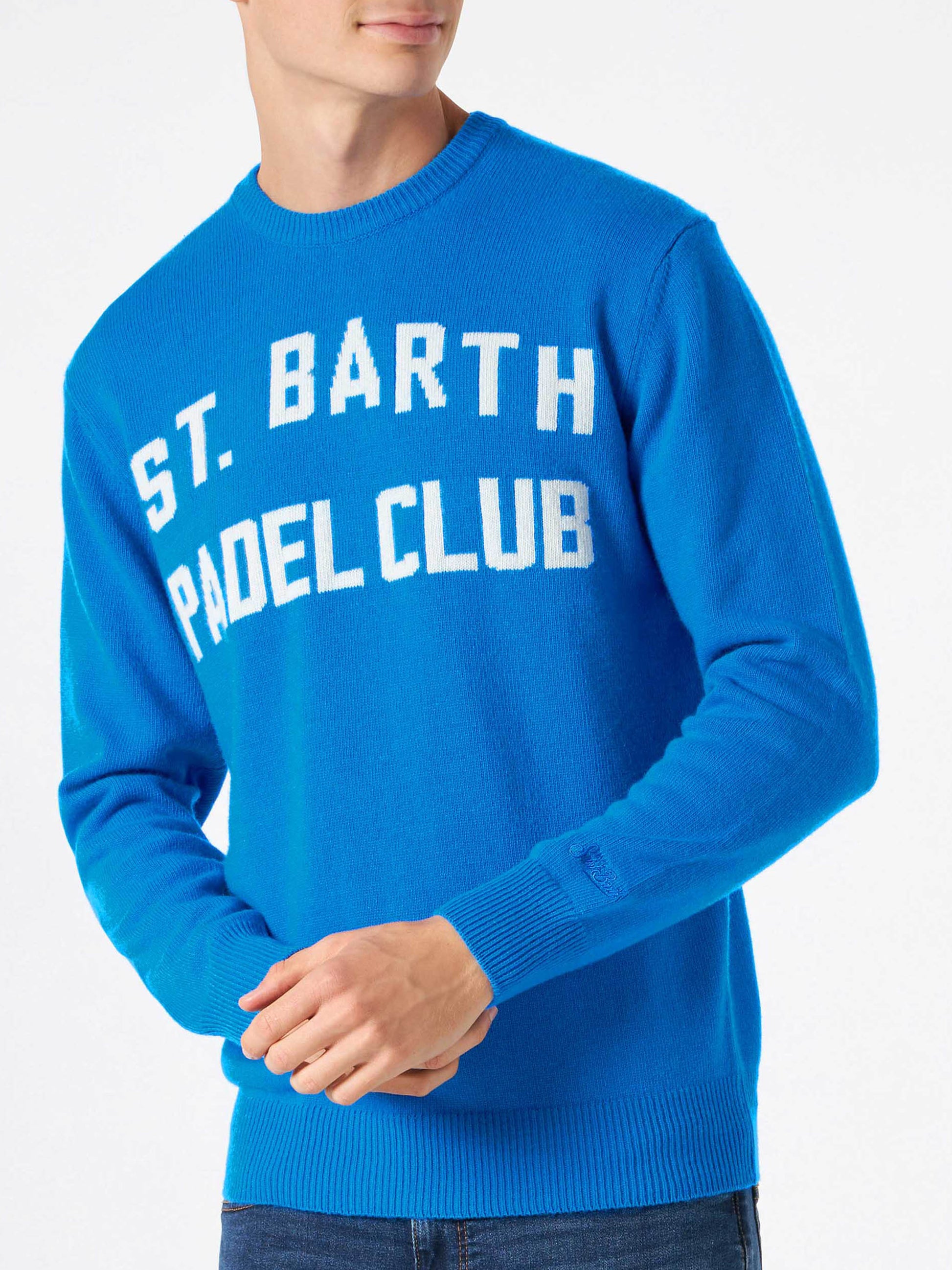 Man sweater with St. Barth Padel Club lettering - MC2 Saint Barth