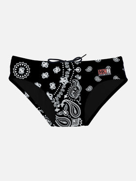 Black bandanna swim briefs - MC2 Saint Barth