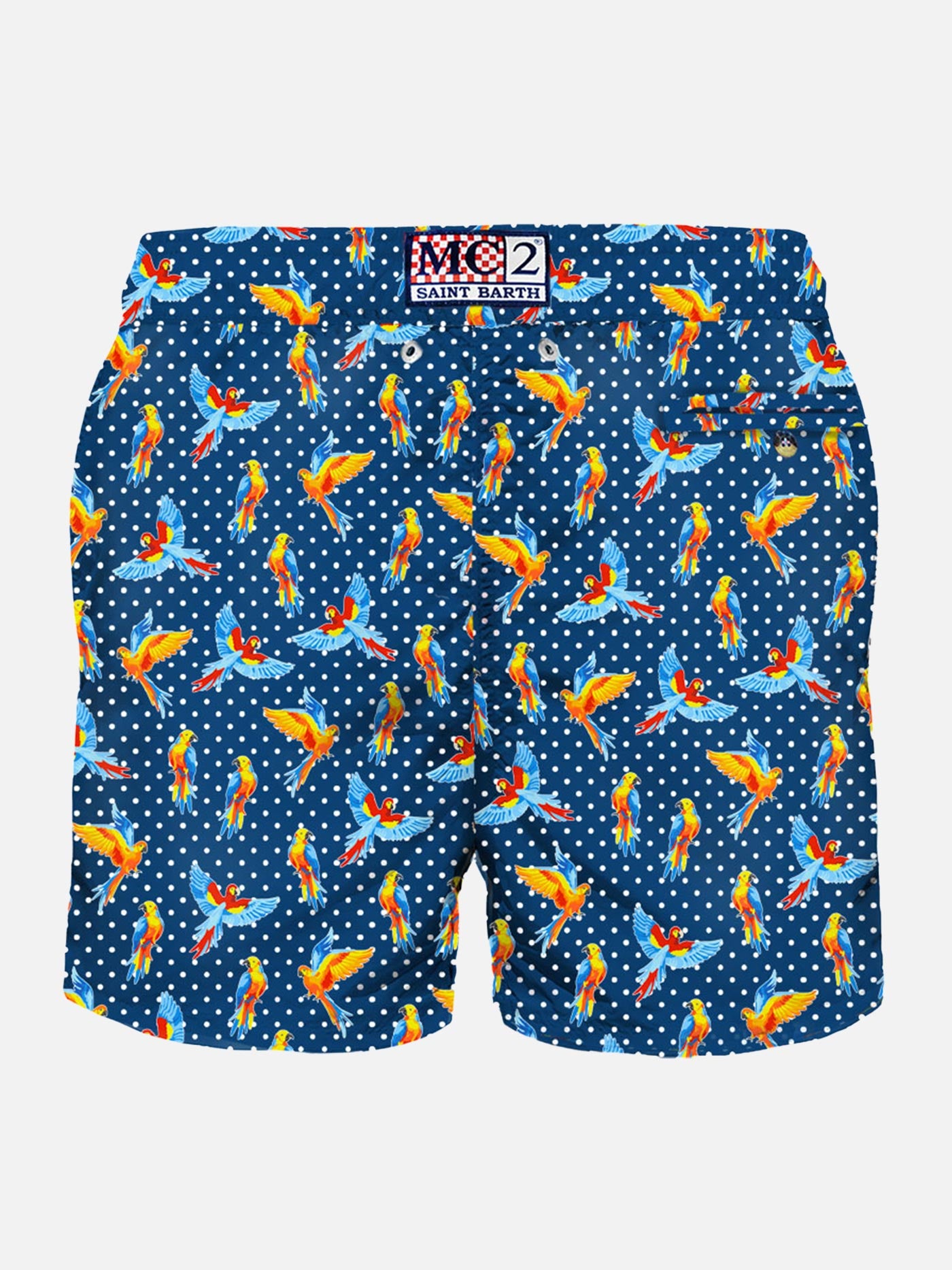 Man light fabric swim shorts with tropical birdies print - MC2 Saint Barth