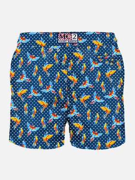 Man light fabric swim shorts with tropical birdies print - MC2 Saint Barth