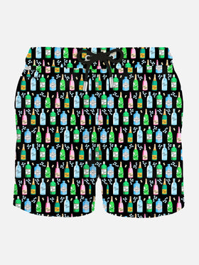 Man light fabric swim shorts with bollicine print - MC2 Saint Barth