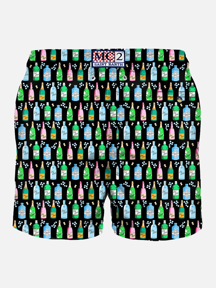 Man light fabric swim shorts with bollicine print - MC2 Saint Barth