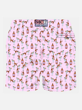 Man light fabric swim shorts with gin and monkey print - MC2 Saint Barth