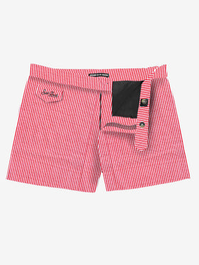 Man swim shorts with red striped