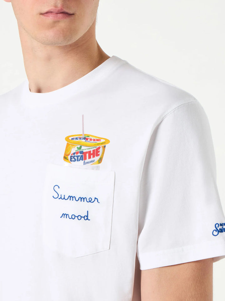 Man cotton t-shirt with Estathé print | ESTATHE'® SPECIAL EDITION - MC2 Saint Barth