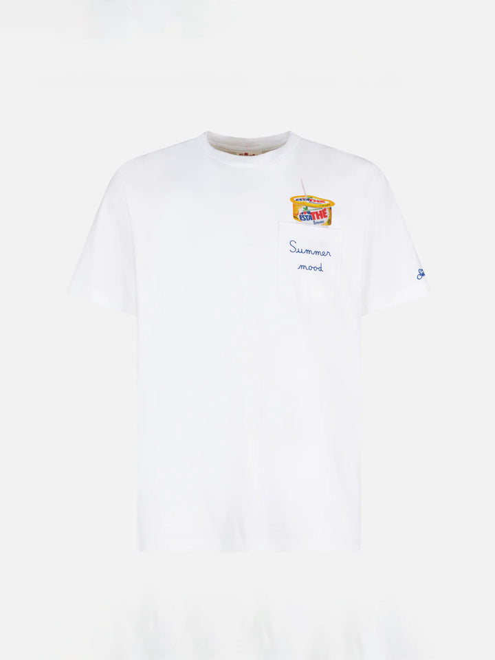 Man cotton t-shirt with Estathé print | ESTATHE'® SPECIAL EDITION - MC2 Saint Barth