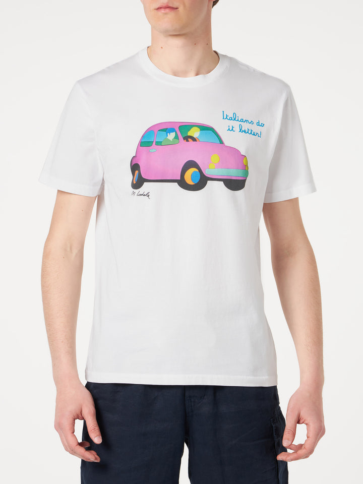 Cotton T-shirt with Lodola car print | MARCO LODOLA SPECIAL EDITION - MC2 Saint Barth