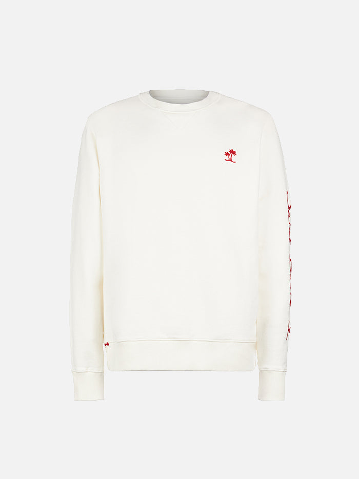 Man white sweatshirt with Saint Barth embroidery - MC2 Saint Barth