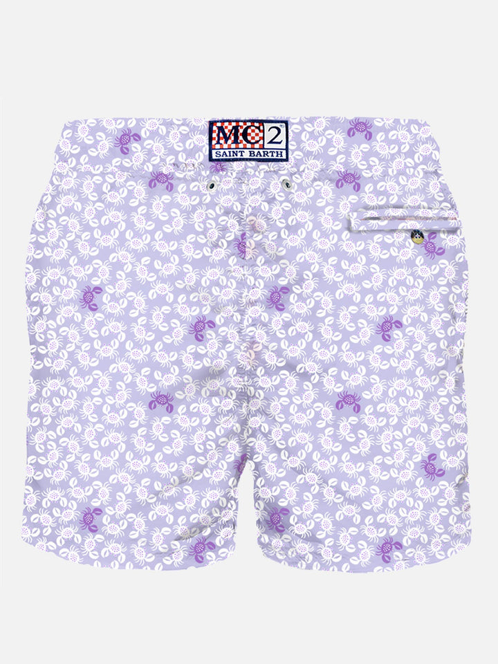 Man light fabric swim shorts with crab print - MC2 Saint Barth