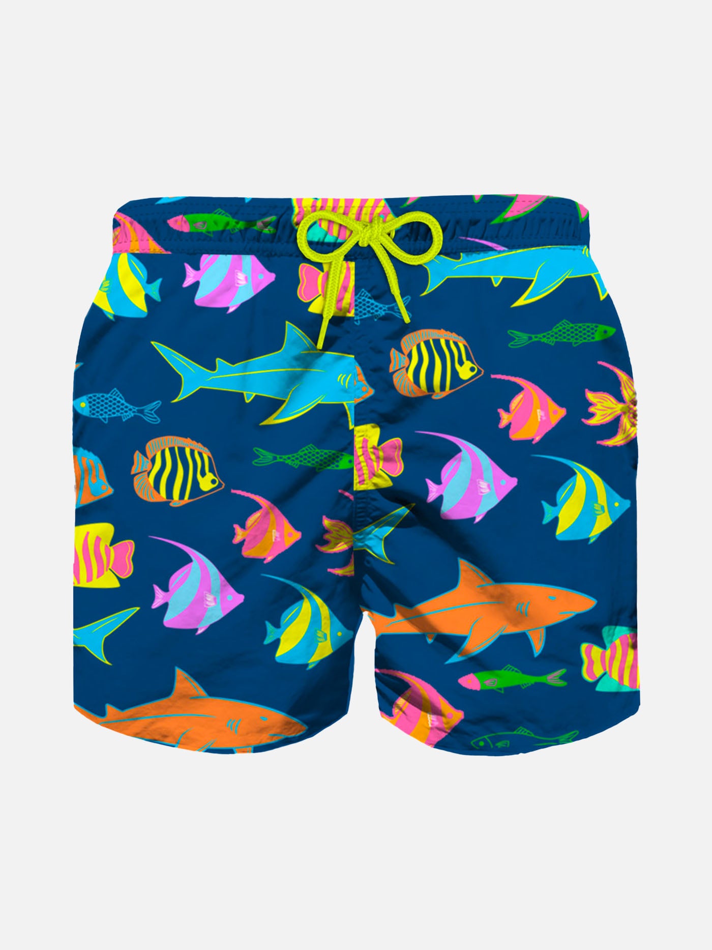 Colorful fish print boy's blu swimshorts - MC2 Saint Barth