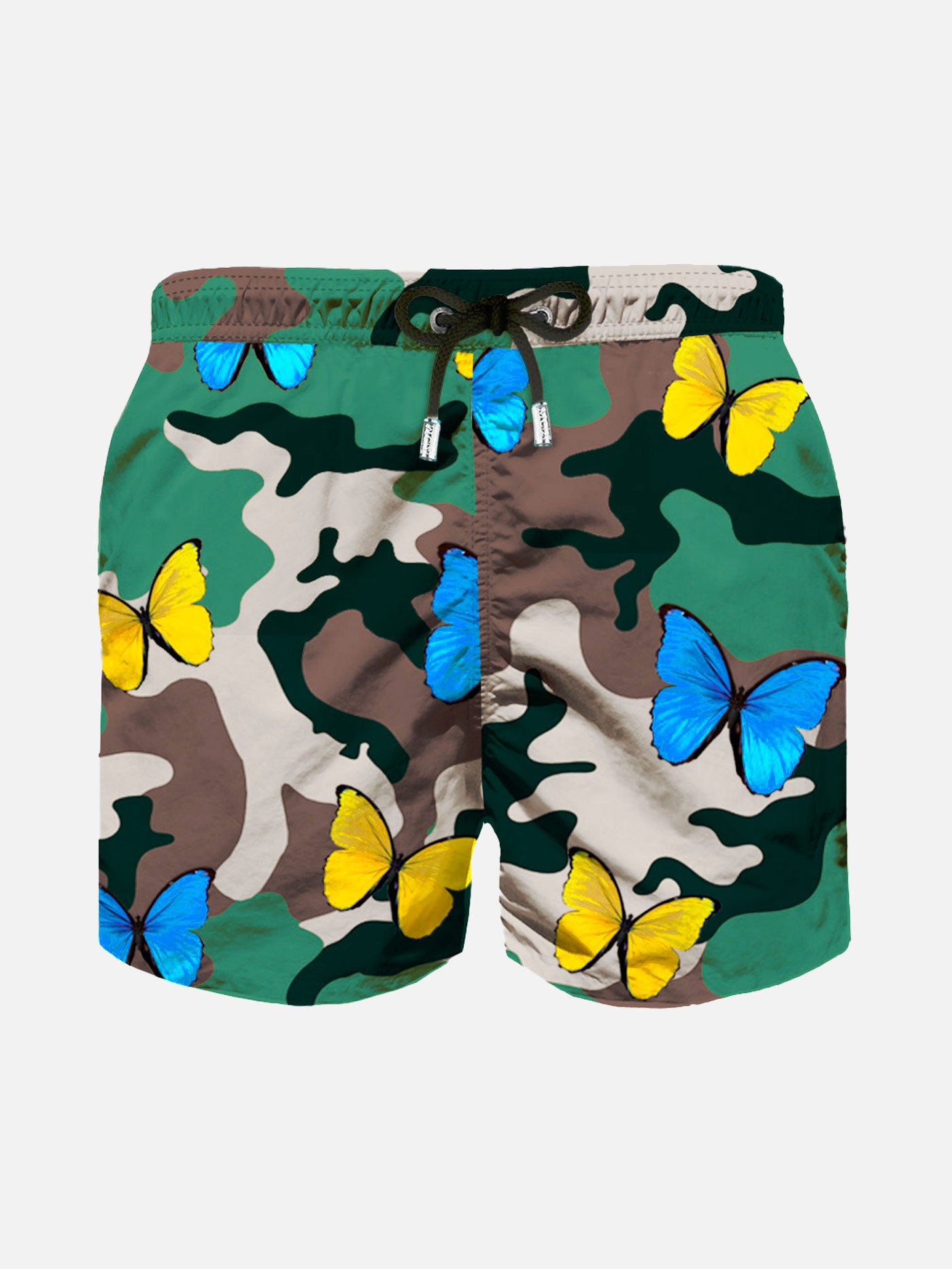 Camo butterflies all over print boy's light swimshorts - MC2 Saint Barth