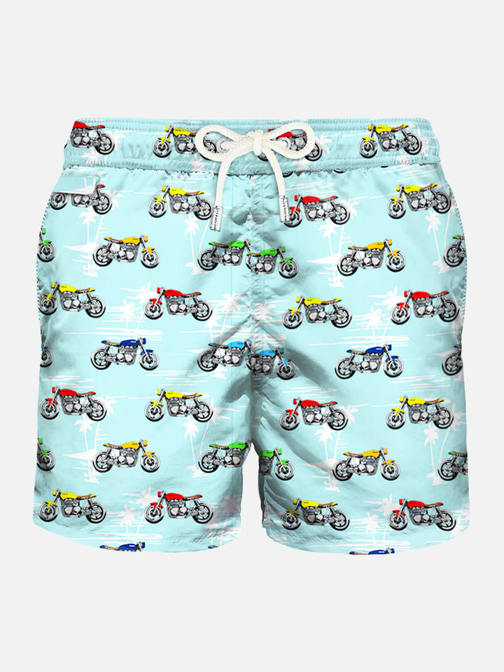 Light fabric swim shorts motorbike print - MC2 Saint Barth