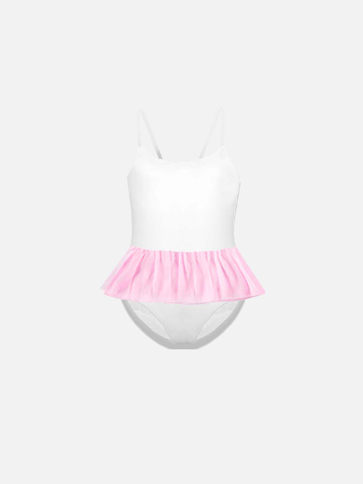 Girl's one piece with tulle ruffle - MC2 Saint Barth