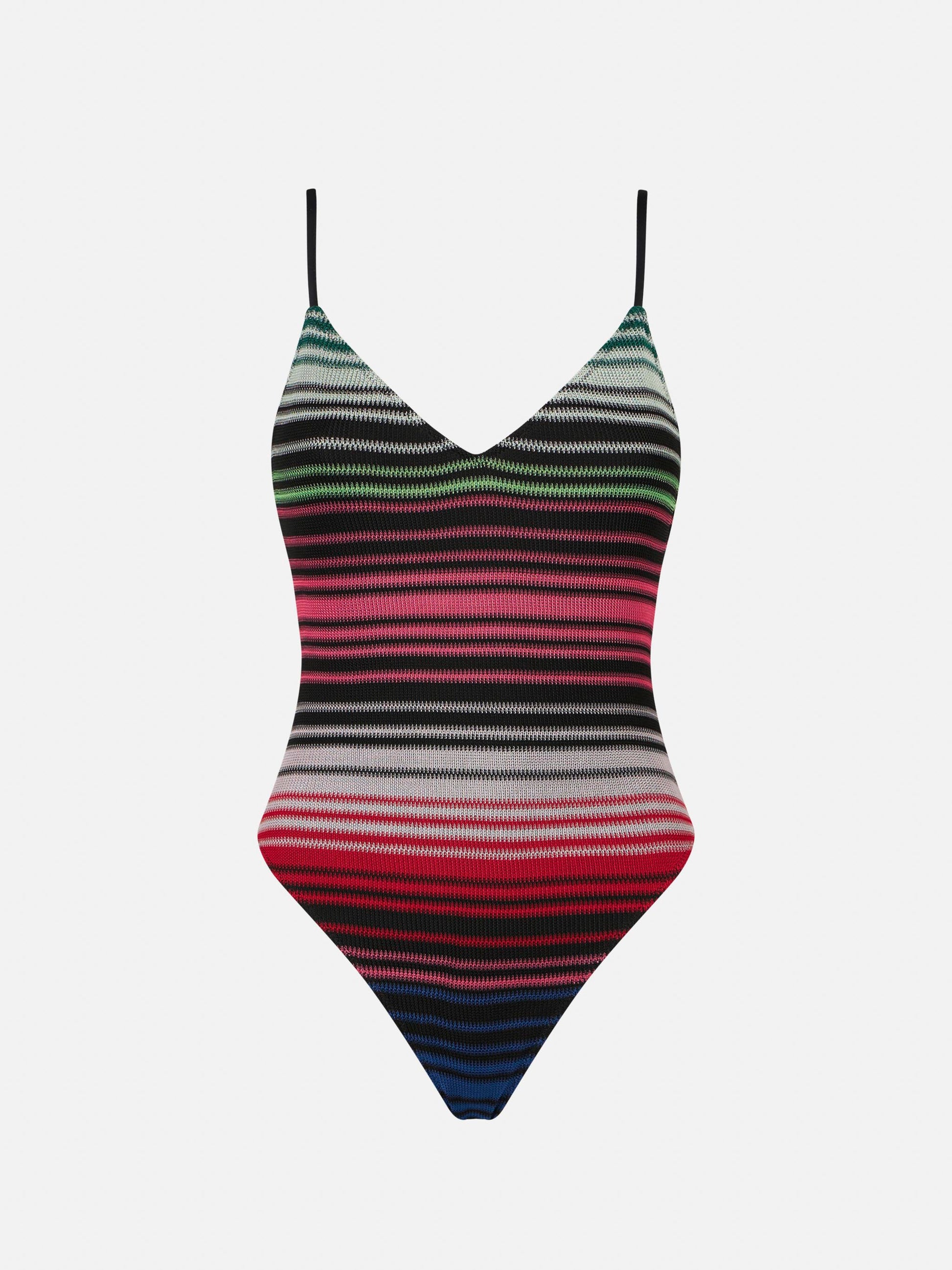 Woman one piece swimsuit with stripes - MC2 Saint Barth