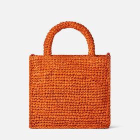 Mini Vanity orange raffia bag with front embroidery - MC2 Saint Barth