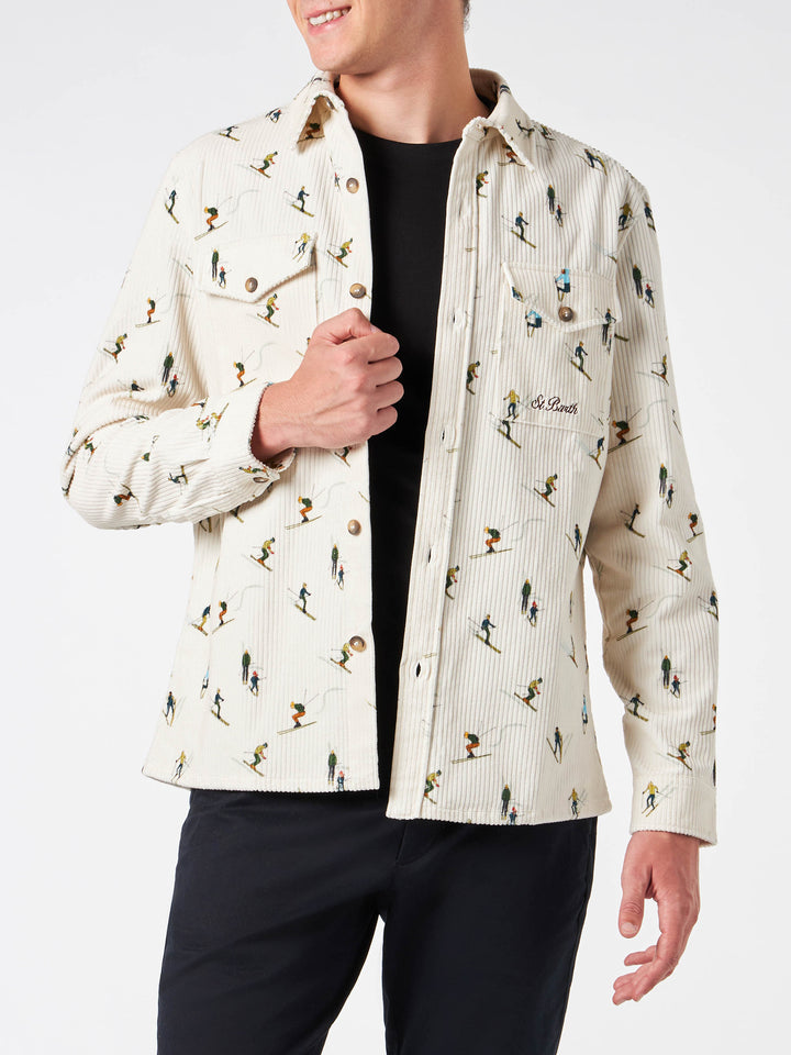 Man corduroy overshirt with ski print - MC2 Saint Barth