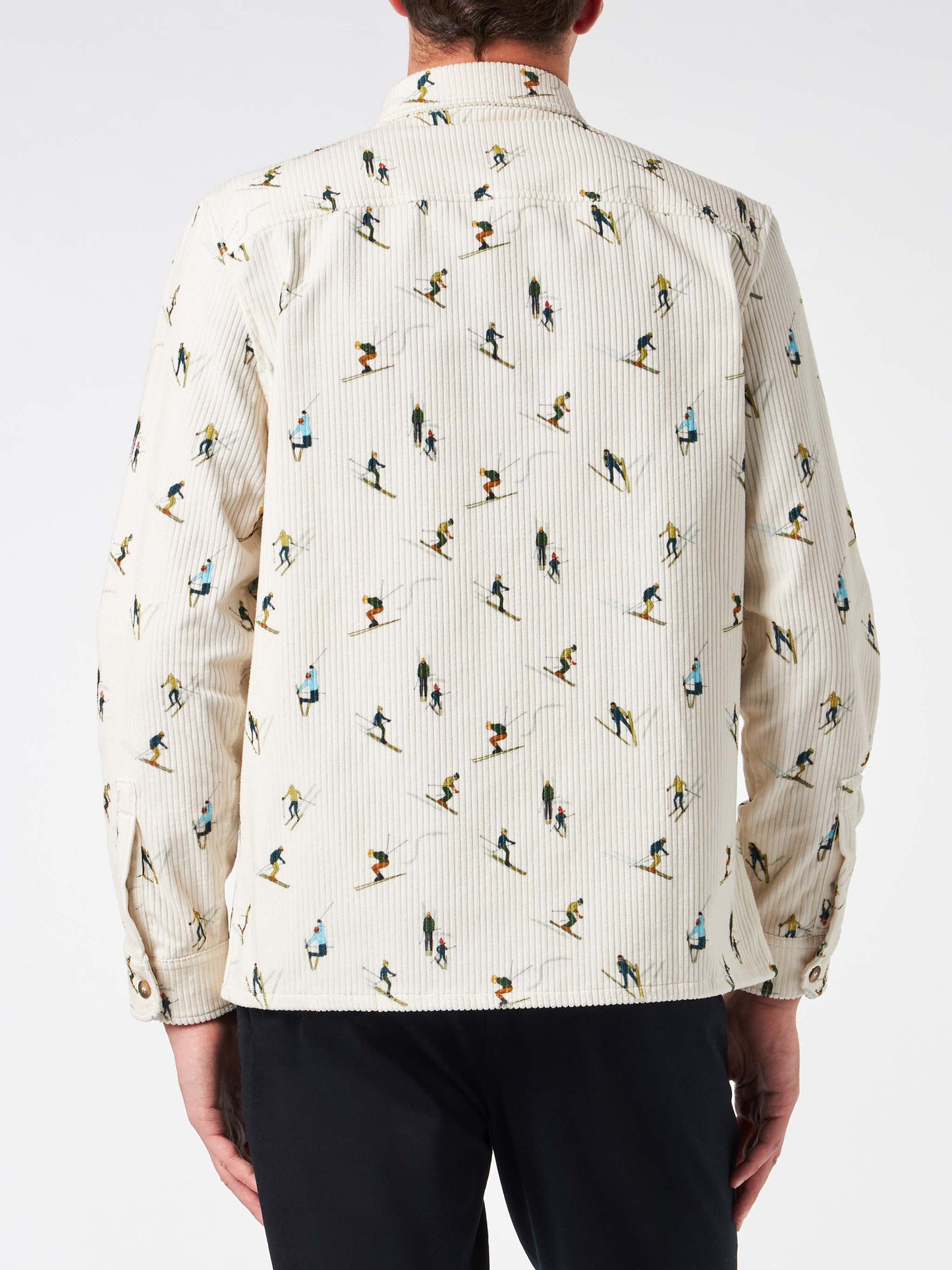 Man corduroy overshirt with ski print - MC2 Saint Barth