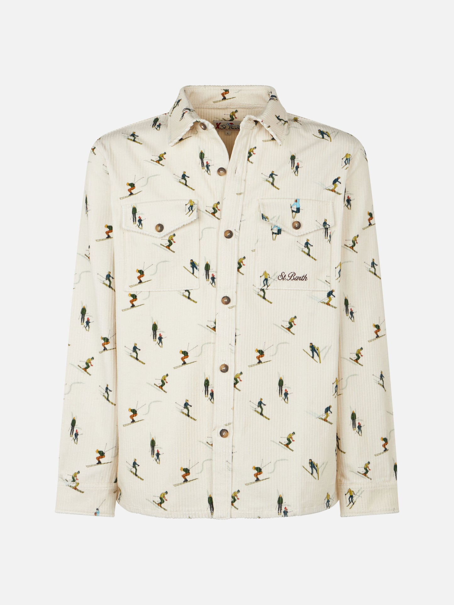 Man corduroy overshirt with ski print - MC2 Saint Barth