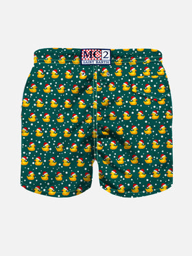 Boy light fabric swim shorts with Christmas ducky print - MC2 Saint Barth