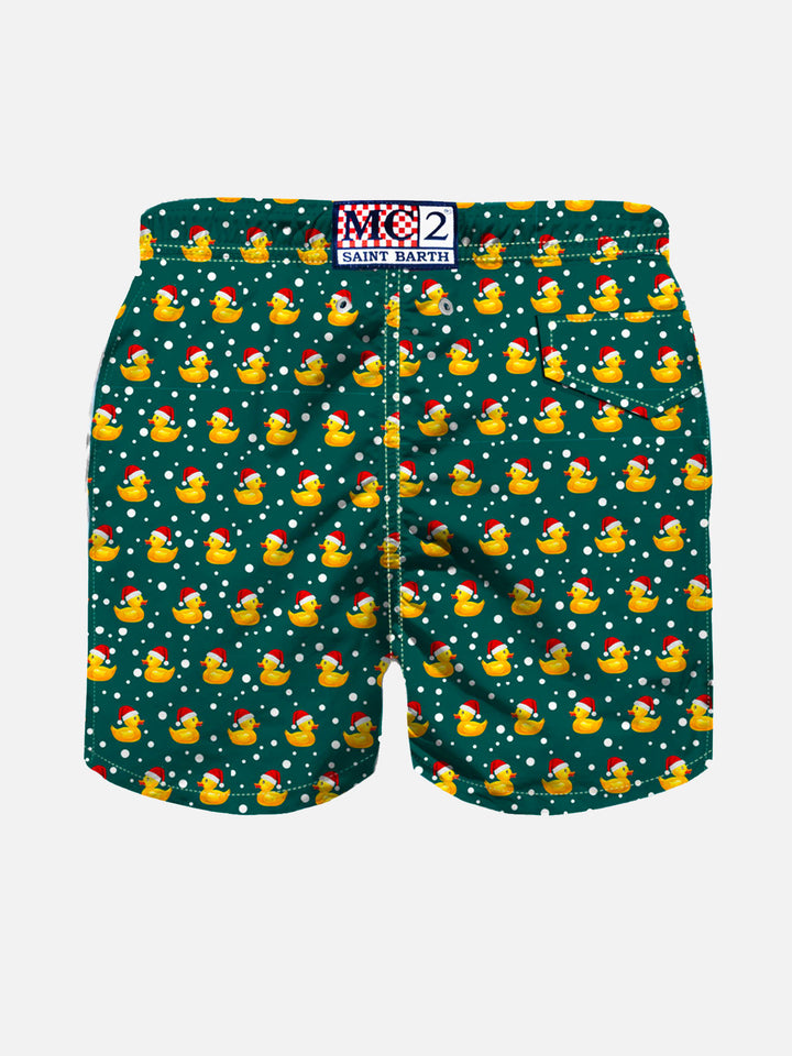 Boy light fabric swim shorts with Christmas ducky print - MC2 Saint Barth