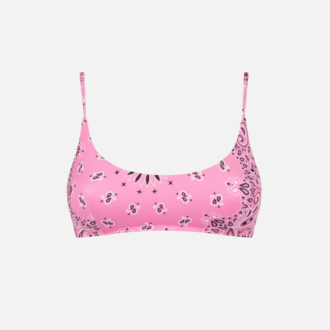 Woman bralette swimsuit with pink bandanna print - MC2 Saint Barth