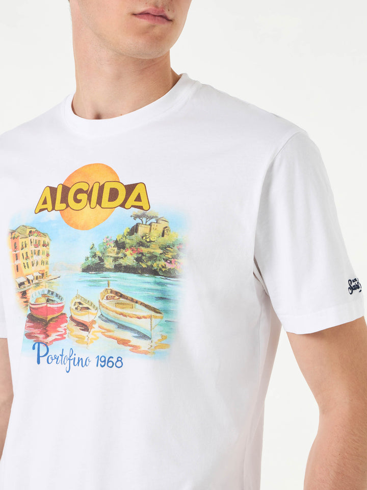 Man cotton t-shirt with Algida Portofino print | ALGIDA® SPECIAL EDITION - MC2 Saint Barth