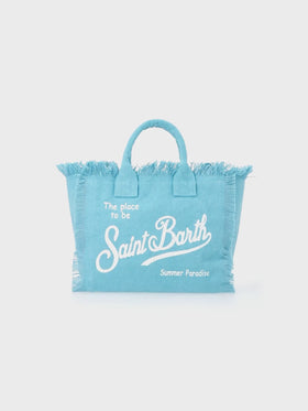 Colette hellblaue Handtasche aus Baumwollcanvas