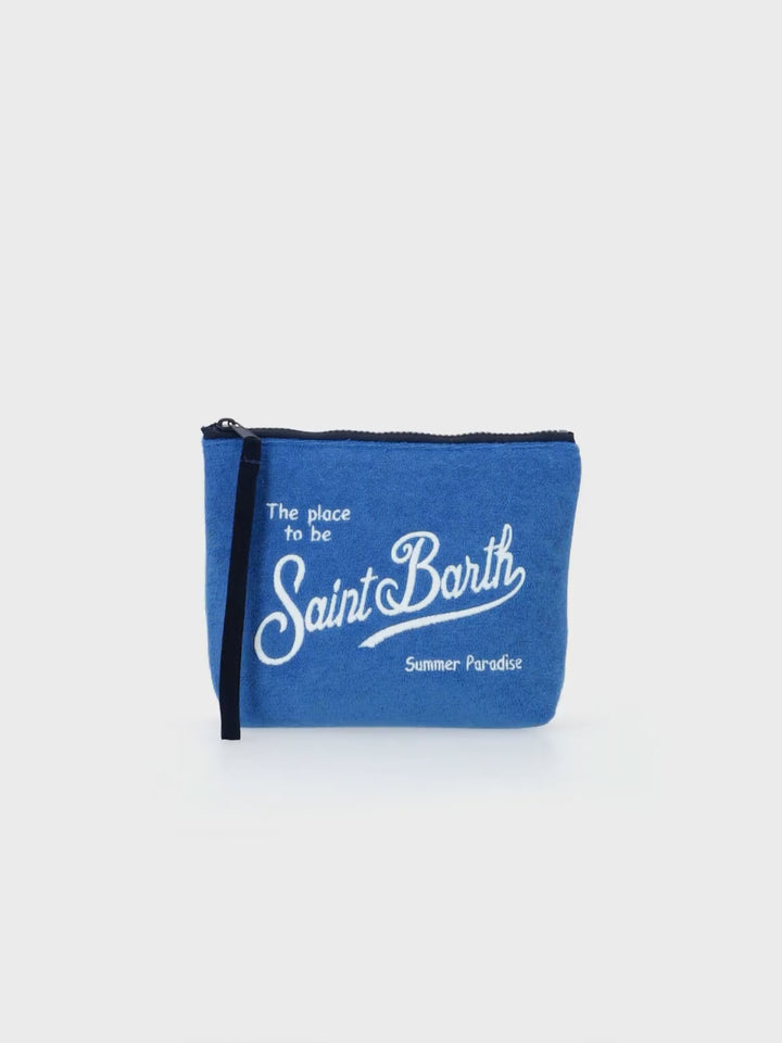 Blaue Frottee-Pochette Aline