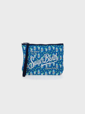 Aline scuba pochette with gin bottles  print