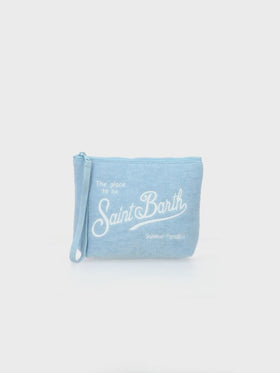 Pochette Aline in spugna azzurro